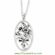 Sterling Silver Antiqued I Celebrate The Day You Were Born 18in Necklace