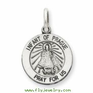 Sterling Silver Antiqued Infant of Prague Medal