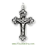 Sterling Silver Antiqued INRI Crucifix Pendant