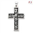 Sterling Silver Antiqued Jesus Is Lord Cross Pendant