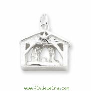 Sterling Silver Antiqued Manger Charm