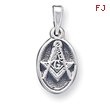 Sterling Silver Antiqued Masonic Charm