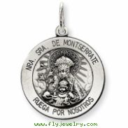 Sterling Silver Antiqued Montserrate Medal