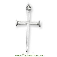 Sterling Silver Antiqued Nail Cross Pendant