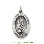 Sterling Silver Antiqued Our Lady of Mt.Carmel Medal