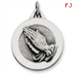 Sterling Silver Antiqued Praying Hands Pendant