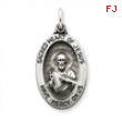 Sterling Silver Antiqued Sacred Heart of Jesus Medal