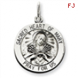 Sterling Silver Antiqued Sacred Heart of Mary Medal