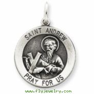 Sterling Silver Antiqued Saint Andrew Medal