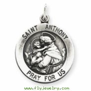 Sterling Silver Antiqued Saint Anthony Medal