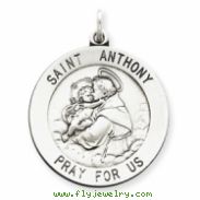 Sterling Silver Antiqued Saint Anthony Medal