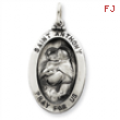 Sterling Silver Antiqued Saint Anthony Medal