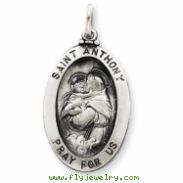 Sterling Silver Antiqued Saint Anthony Medal