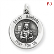 Sterling Silver Antiqued Saint Barbara Medal