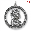 Sterling Silver Antiqued Saint Christopher Medal