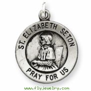 Sterling Silver Antiqued Saint Elizabeth Seton Medal