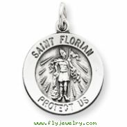 Sterling Silver Antiqued Saint Florian Medal