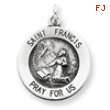 Sterling Silver Antiqued Saint Francis Medal