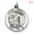 Sterling Silver Antiqued Saint Francis Medal