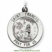 Sterling Silver Antiqued Saint Francis Medal