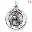 Sterling Silver Antiqued Saint Gerard Medal