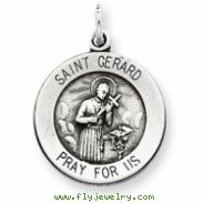 Sterling Silver Antiqued Saint Gerard Medal