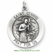 Sterling Silver Antiqued Saint Gerard Medal