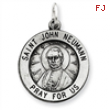 Sterling Silver Antiqued Saint John Neuman Medal