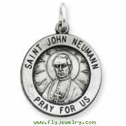 Sterling Silver Antiqued Saint John Neuman Medal