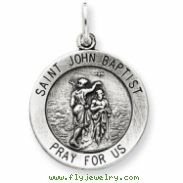 Sterling Silver Antiqued Saint John the Baptist Medal