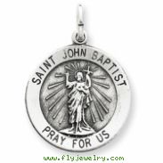 Sterling Silver Antiqued Saint John the Baptist Medal