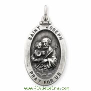 Sterling Silver Antiqued Saint Joseph Medal