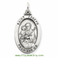 Sterling Silver Antiqued Saint Joseph Medal