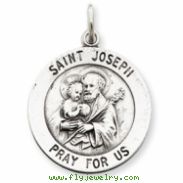 Sterling Silver Antiqued Saint Joseph Medal