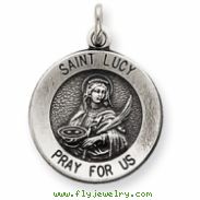 Sterling Silver Antiqued Saint Lucy Medal