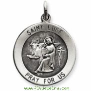 Sterling Silver Antiqued Saint Luke Medal