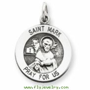 Sterling Silver Antiqued Saint Mark Medal