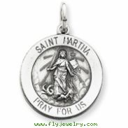 Sterling Silver Antiqued Saint Martha Medal