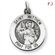 Sterling Silver Antiqued Saint Matthew Medal