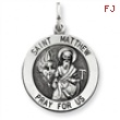 Sterling Silver Antiqued Saint Matthew Medal