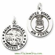 Sterling Silver Antiqued Saint Michael Air Force Medal