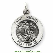 Sterling Silver Antiqued Saint Michael Medal