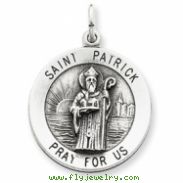 Sterling Silver Antiqued Saint Patrick Medal