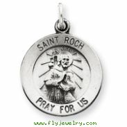 Sterling Silver Antiqued Saint Roch Medal
