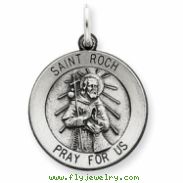 Sterling Silver Antiqued Saint Roch Medal