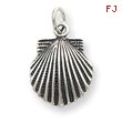 Sterling Silver Antiqued Sea Shell Charm