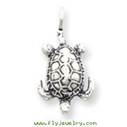 Sterling Silver Antiqued Sea Turtle Pendant
