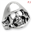 Sterling Silver Antiqued Skull Ring