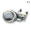Sterling Silver Antiqued Sleeping Cat Pin