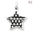 Sterling Silver Antiqued Star Charm